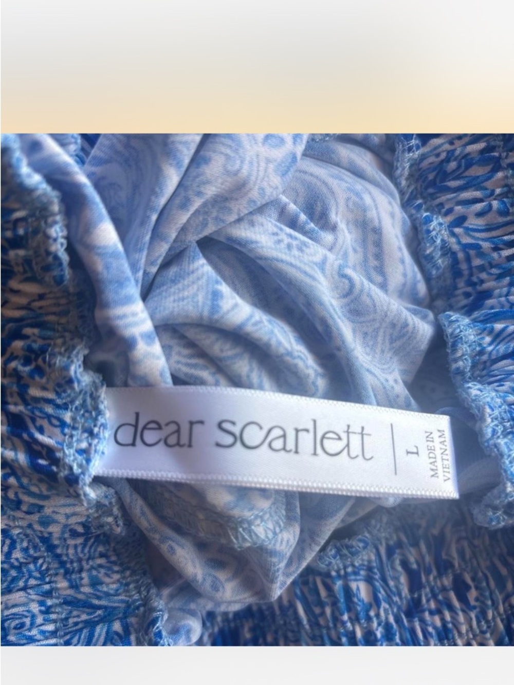 Scarlett Blue and White Paisley Short-Sleeve Top - Picture 10 of 12